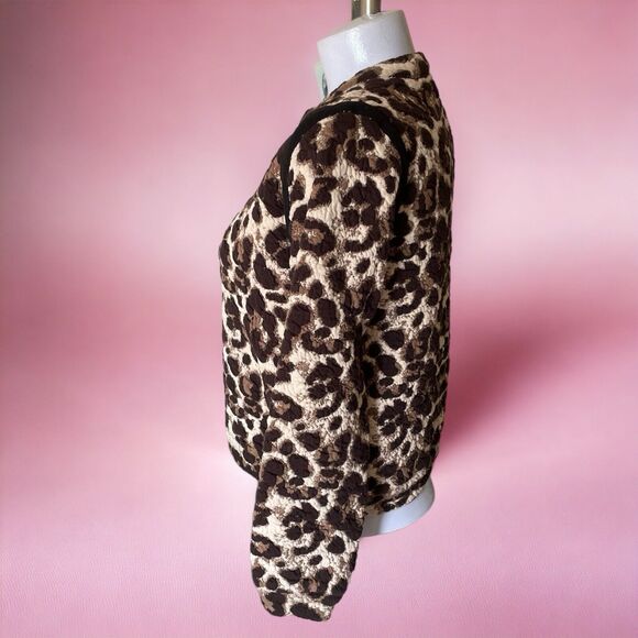Rachel Comey Couture WOMENS Leopard Print Chunky Textured Sweatshirt Top 6 M - Picture 12 of 12